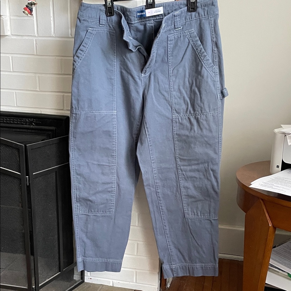 Old Navy Women's blue grey Wide Leg cargo style Pants
